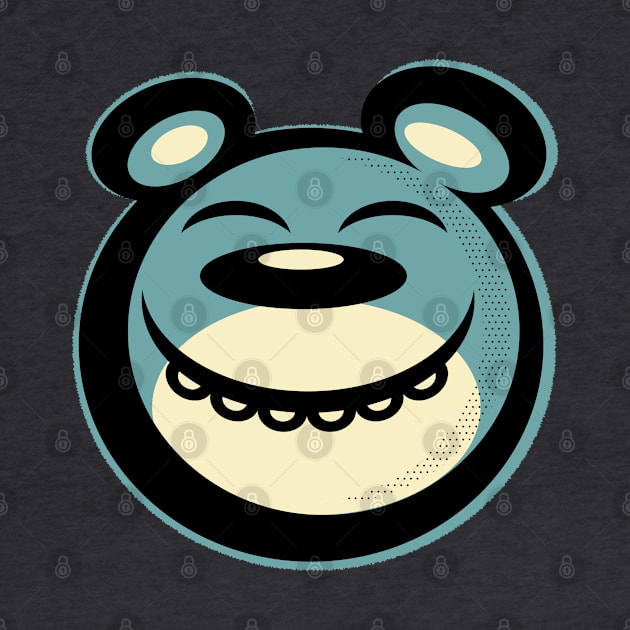 Blissful Smiling Blue Bear by wickedpretty